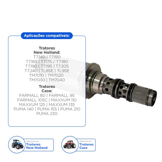 Válvula Do Solenoide Aplicável em Tratores New Holland - 87739558