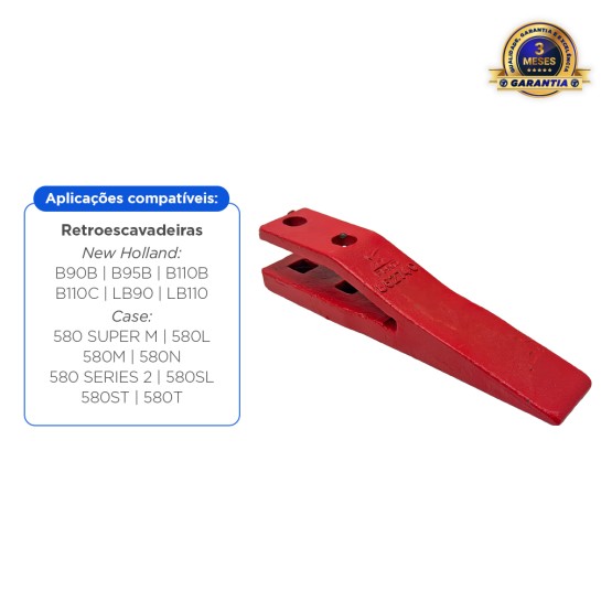 Dente Unha Ponta Central da Caçamba Aplicável Retroescavadeira New Holland e Case - 75238350