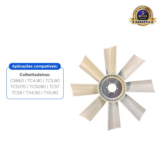 Hélice Do Radiador Do Motor 8 Pás Aplicável Colheitadeira New Holland - 84014798