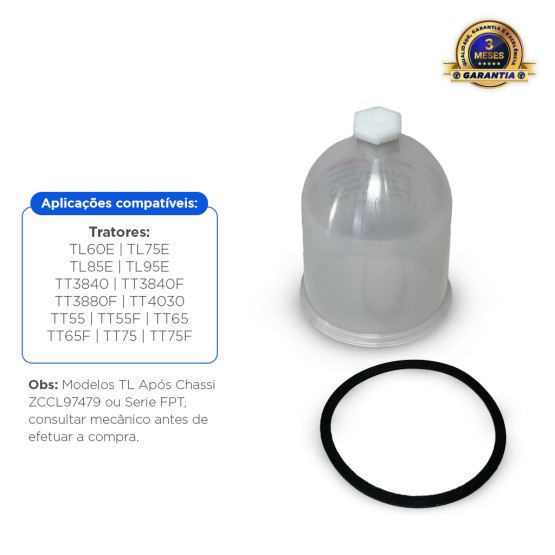 Copo Filtro Separador Água Óleo Aplicável New Holland Tt Tl