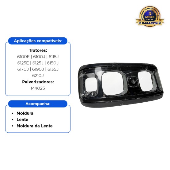 Lente Do Farol De Vidro Aplicável Trator John Deere - Al181666