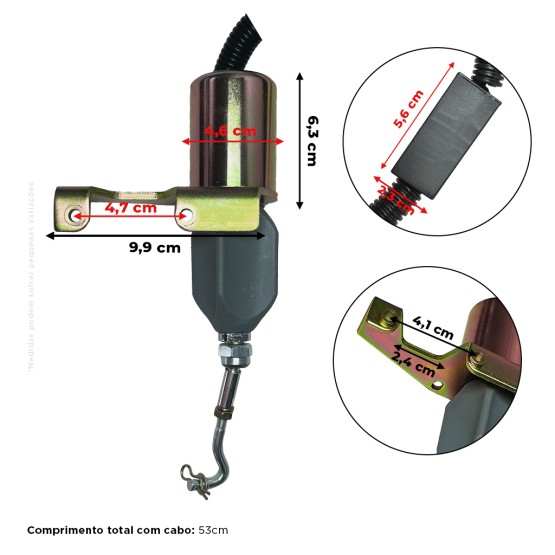 Solenoide De Parada 24v Aplicável Motor Cummins - 5301701
