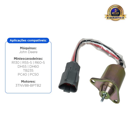 Solenoide Parada 12v Aplicável Hyundai Yanmar 119233-77932
