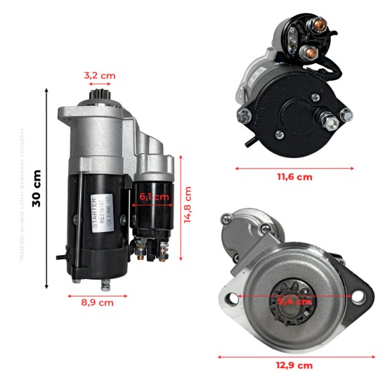 Motor de Partida 12v Aplicável Tratores John Deere - RE516157