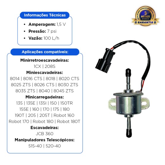 Bomba De Combustível Aplicável JCB - 02634780