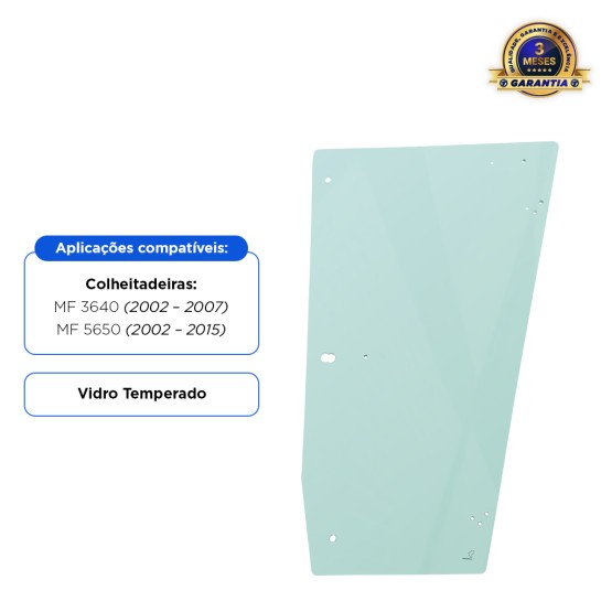 Vidro Da Porta Esquerda Aplicável Colheitadeira Massey Ferguson - 059126R1