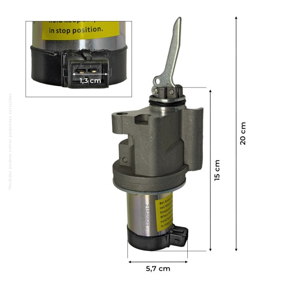 Válvula De Solenoide De Parada Aplicável Retroescavadeira Volvo - 21646649