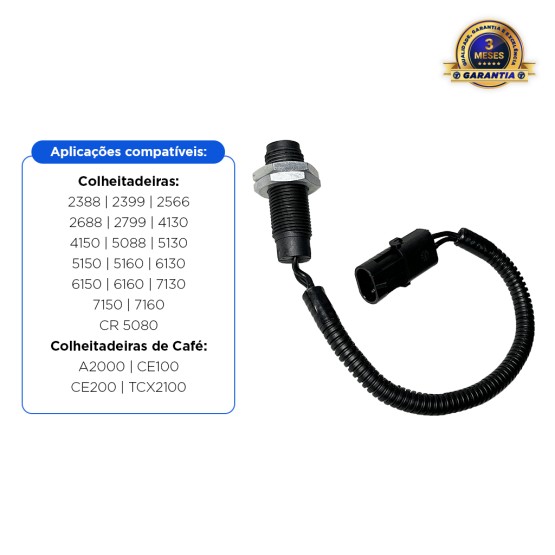 Sensor De Velocidade RPM Aplicável Colheitadeira Case / New Holland - 245193C1