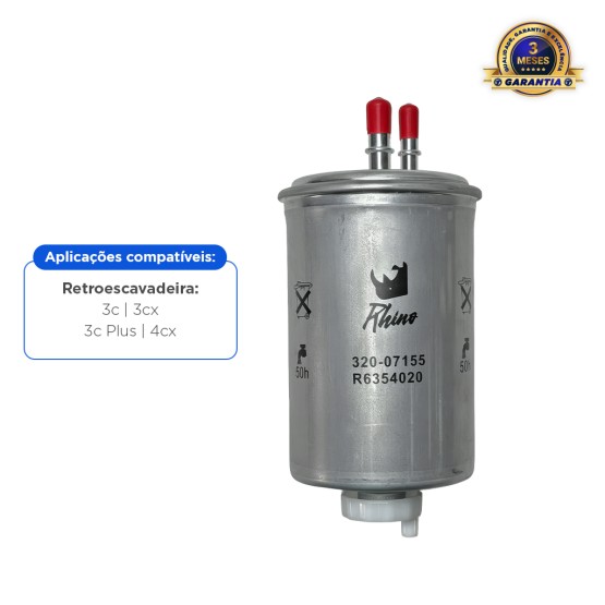 Filtro De Combustível 2 Pinos Aplicável Retroescavadeira JCB - 32007155
