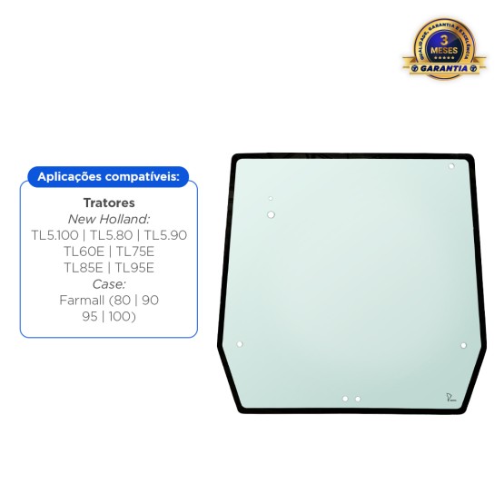 Vidro Janela Traseira Aplicável Trator New Holland e Case - 51490411