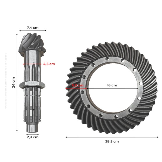 Coroa E Pinhão 9x43 Diferencial Traseiro Aplicável Trator New Holland - 5153715