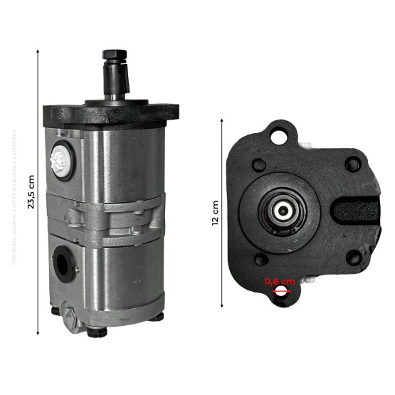 Bomba Hidráulica Dupla de Direção Aplicável Trator Massey Ferguson - 6214827