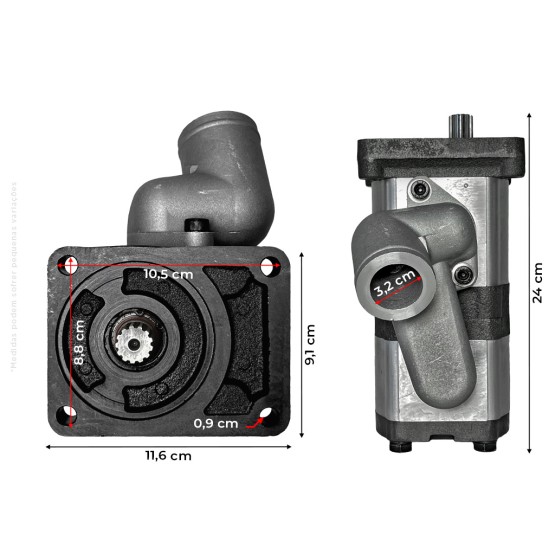 Bomba Hidráulica De Direção Dupla Aplicável Trator Massey Ferguson - 6262009