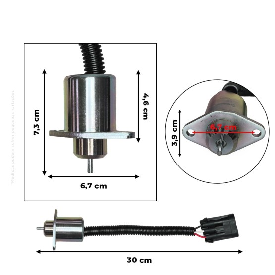 Solenoide De Parada De 12V Aplicável Mini-Carregadeira BobCat - 6691498