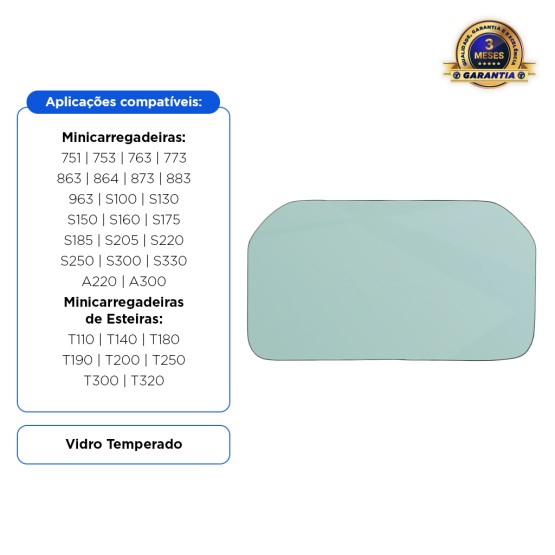 Vidro Da Janela Traseira Cabine Aplicável Minicarregadeira Bobcat - 6717874