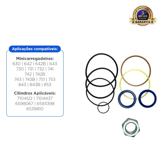 Kit De Vedação Do Cilindro Hidráulico Aplicável Minicarregadeira Bobcat - 6804605