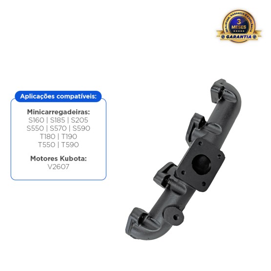 Coletor De Escape Kubota V2607 Aplicável Minicarregadeira Bobcat - 7000754