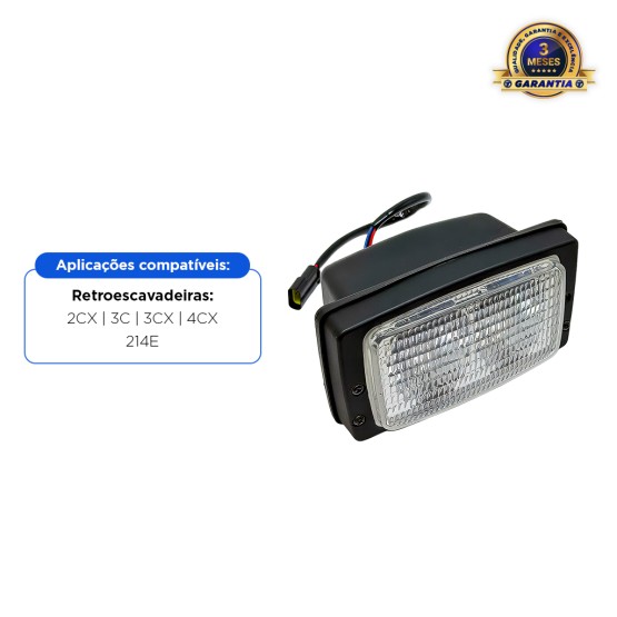 Farol Dianteiro De Trabalho Duplo Aplicável Retroescavadeira JCB - 70042300