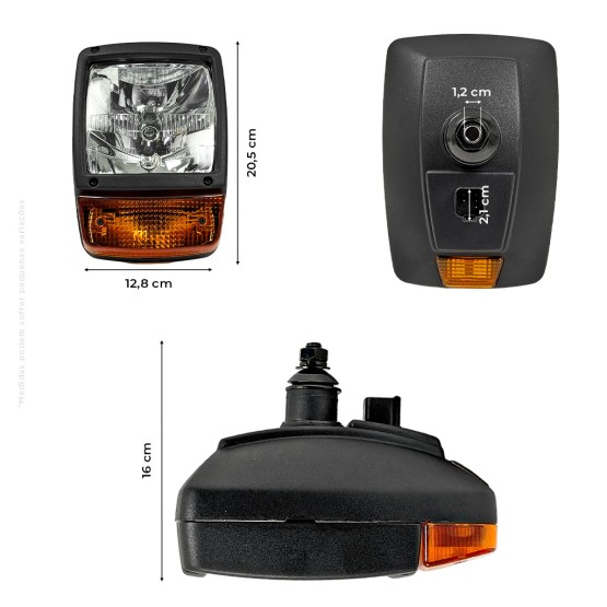 Farol Dianteiro Aplicável Retroescavadeira JCB - 700/50055