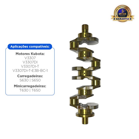 Virabrequim Do Motor Kubota V3307 Aplicável Minicarregadeira Bobcat -  7008534