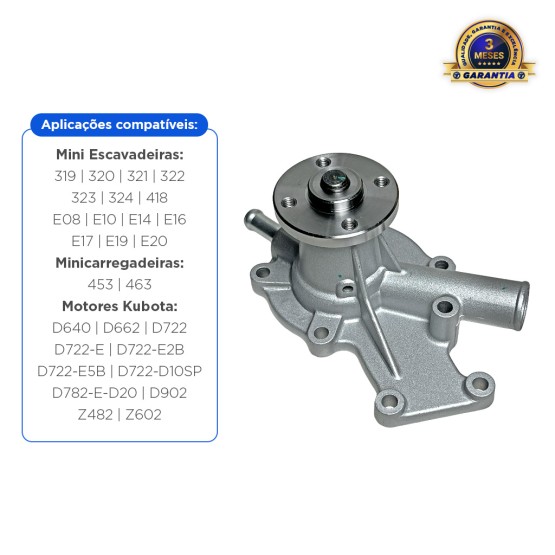 Bomba De Água Motor Kubota D722 Aplicável Mini Escavadeiras Bobcat - 7286726