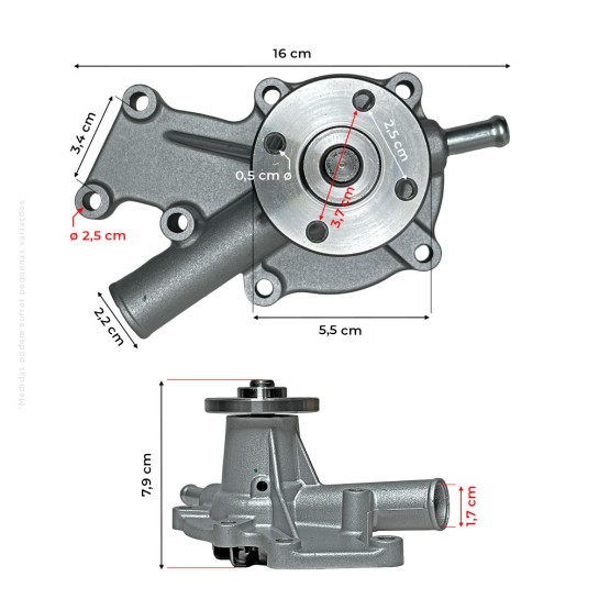 Bomba De Água Motor Kubota D722 Aplicável Mini Escavadeiras Bobcat - 7286726