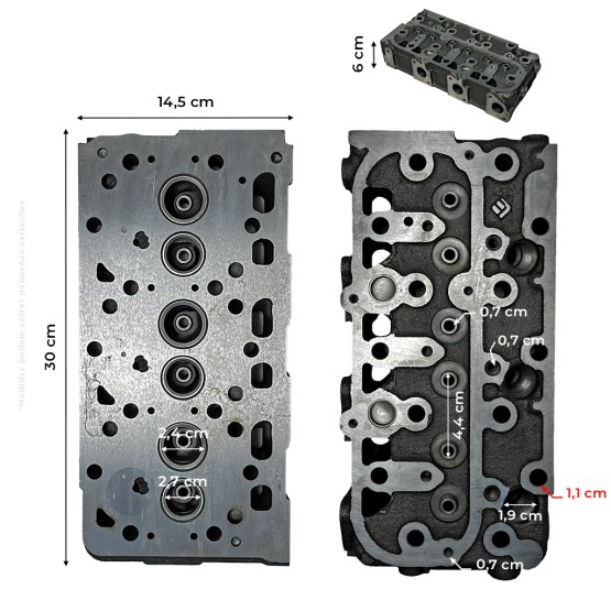 Cabeçote Do Motor Kubota Aplicável Mini Escavadeira Bobcat - 7353946