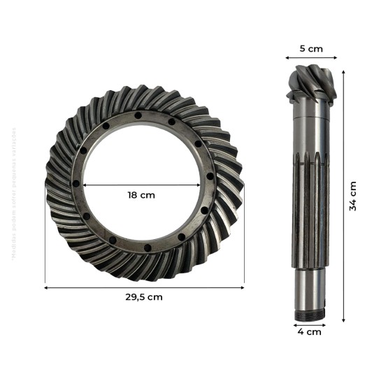 Coroa Pinhão Diferencial Aplicável Trator Valmet - 80495500