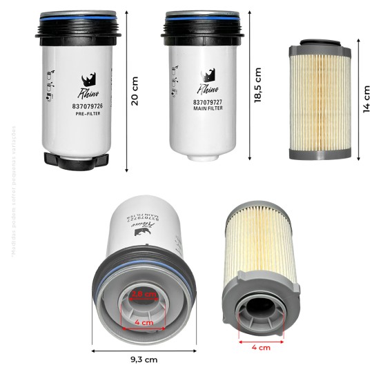 Kit De Filtro De Combustível Trator Massey Ferguson - 837091385