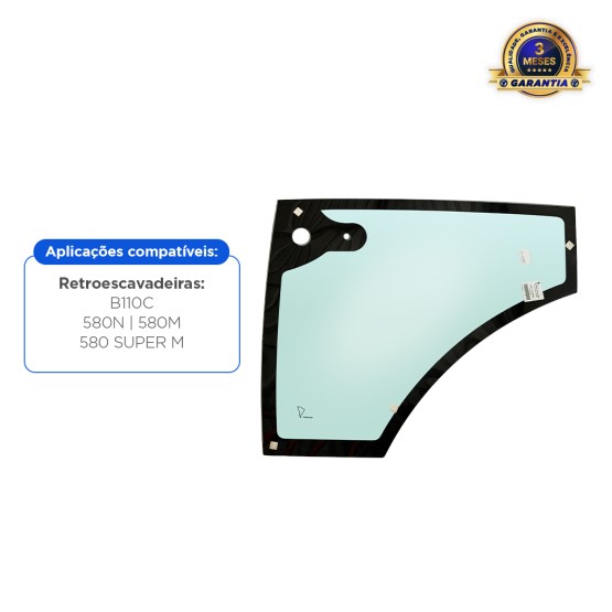 Vidro Inferior Da Porta Esquerda Aplicável Retroescavadeira New Holland e Case - 84224316