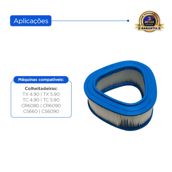 Filtro De Ar Cabine Aplicável Colheitadeira New Holland - 84807659