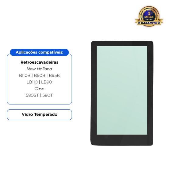 Vidro Da Para-Brisa Dianteiro Inferior Direito Aplicável Retroescavadeira New Holland e Case 85801622