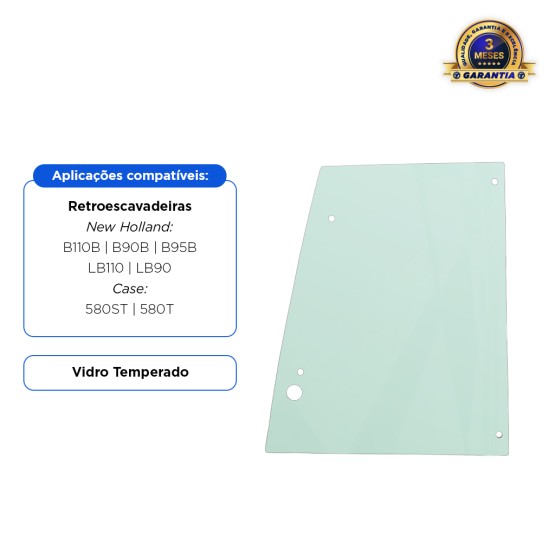 Vidro Superior Da Porta Aplicável Retroescavadeira New Holland - 85801626