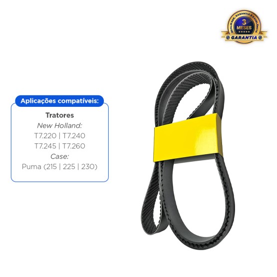 Correia Poly V do Alternador de Acionamento do Motor Aplicável New Holland e Case - 87301964