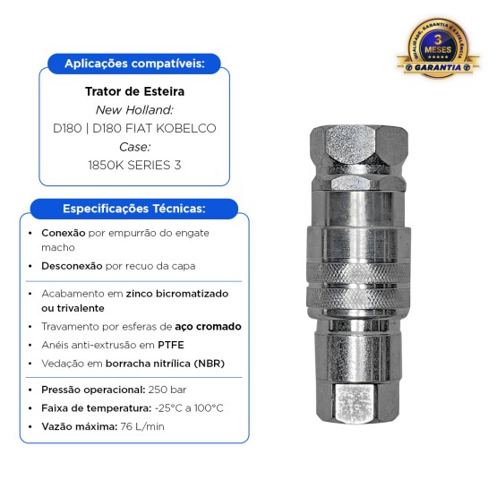 Engate Rápido Hidráulico Aplicável New Holland - 87391347
