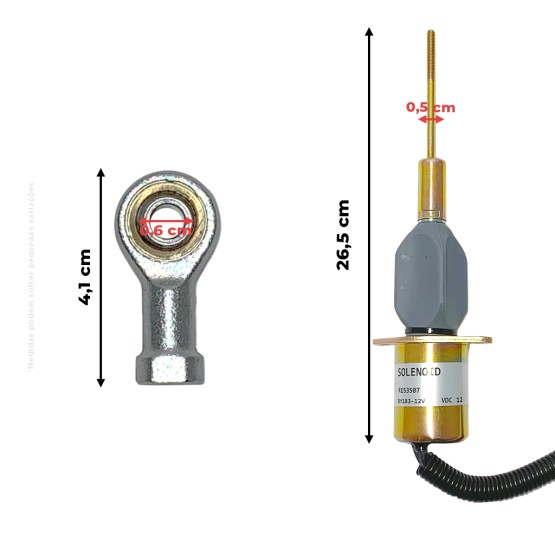 Solenoide De Parada 12v Aplicável Colheitadeira / Trator John Deere - RE53507