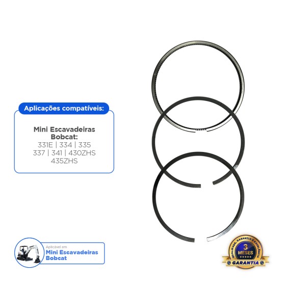 Jogo De Anéis Motor Aplicável Bobcat - 6655178