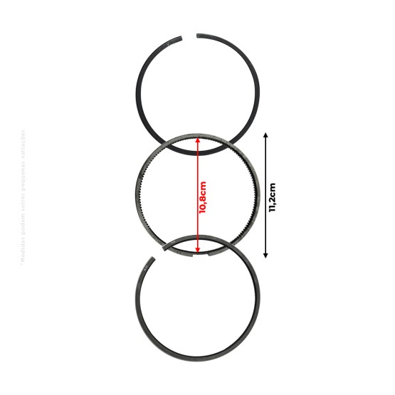 Jogo Anéis Pistão Motor Aplicável New Holland - 87801086