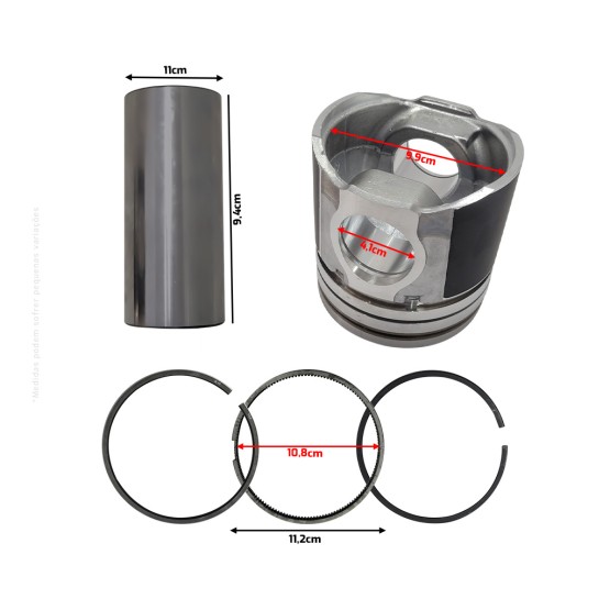 Kit Pistão E Anéis Aplicável New Holland - 87802364